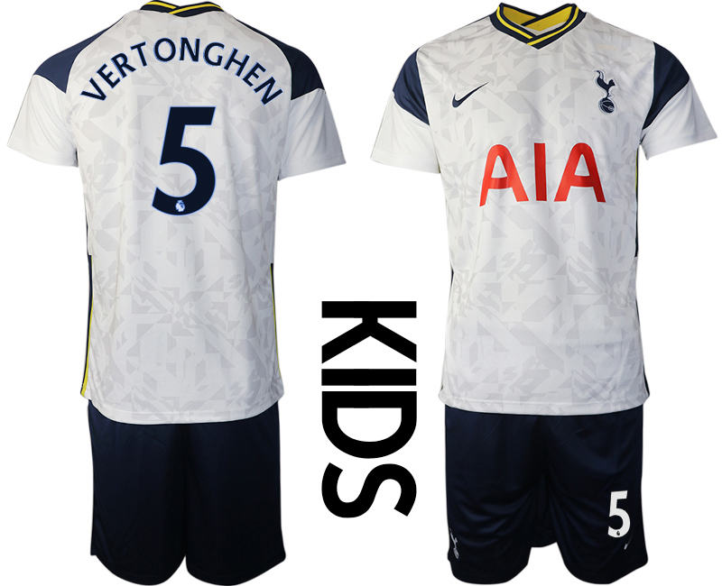 Youth 2020-2021 club Tottenham home white #5 Soccer Jerseys